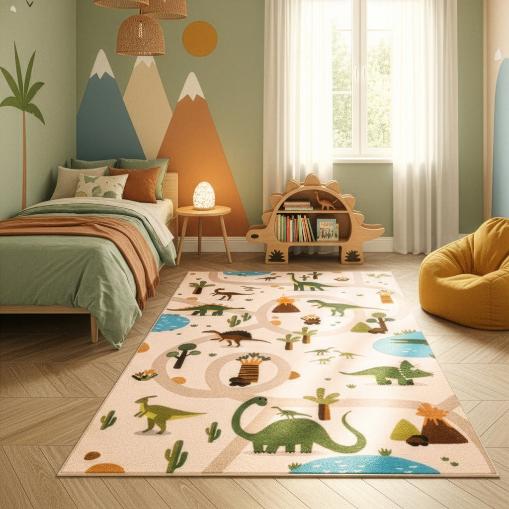 Mini 1131 beige Dinosaurier Muster