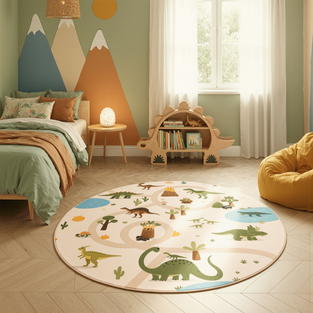Mini 1131 beige Dinosaurier Muster