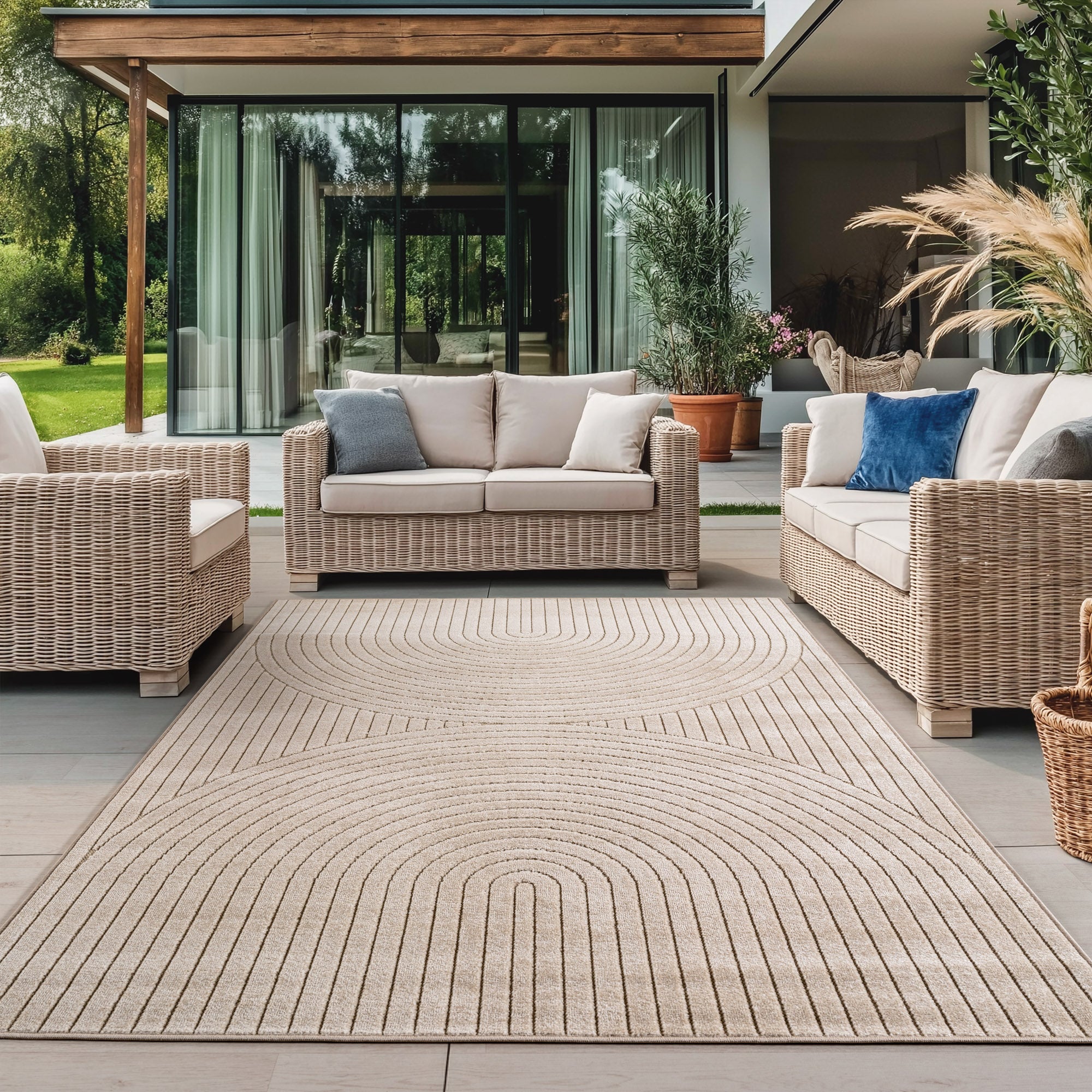 Nora 1201 beige moderner Designer Teppich