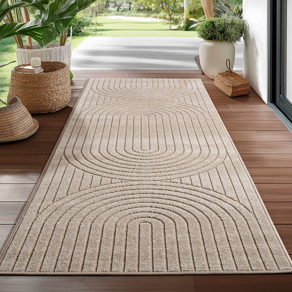 Nora 1201 beige moderner Designer Teppich