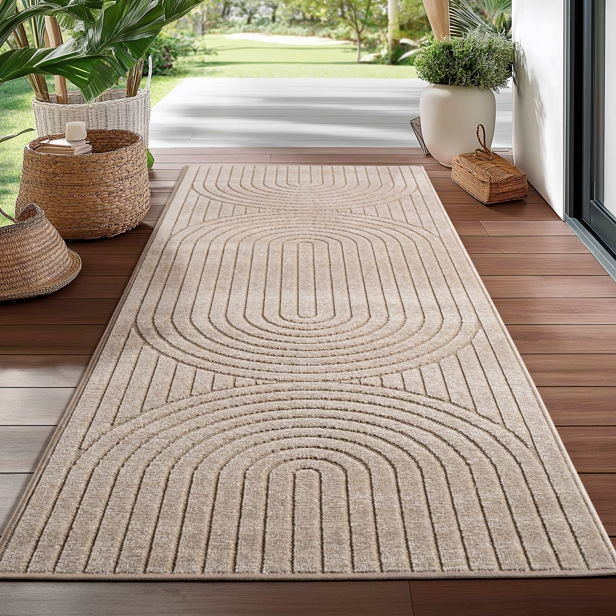 Nora 1201 beige moderner Designer Teppich