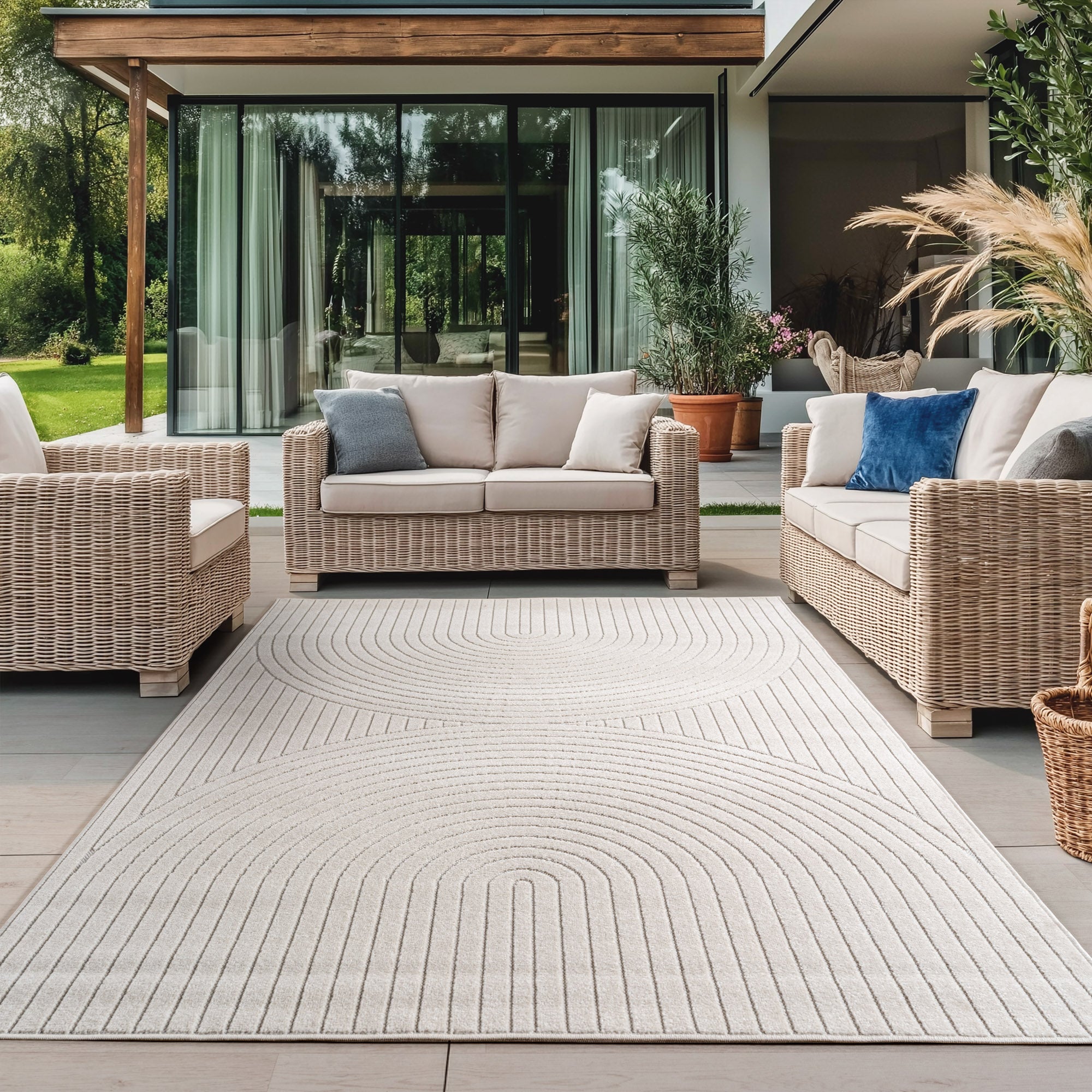 Nora 1201 creme moderner Designer Teppich