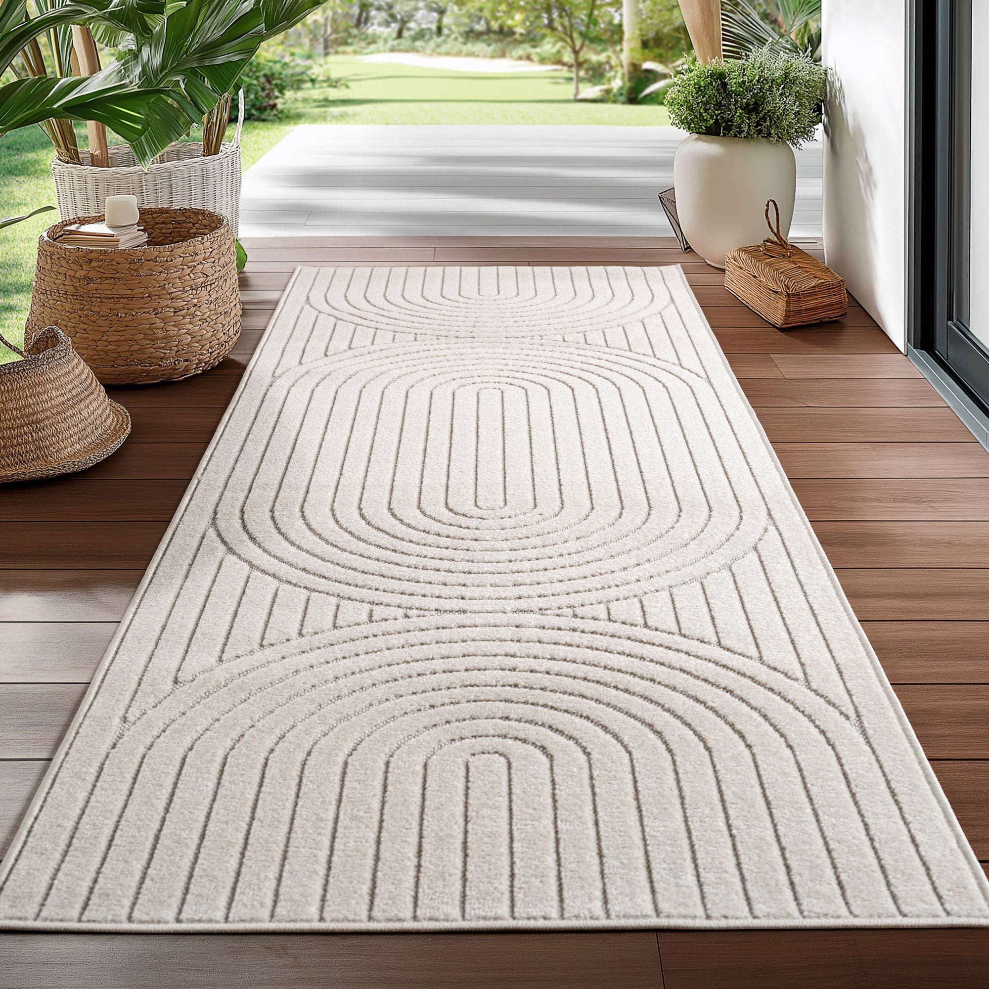 Nora 1201 creme moderner Designer Teppich