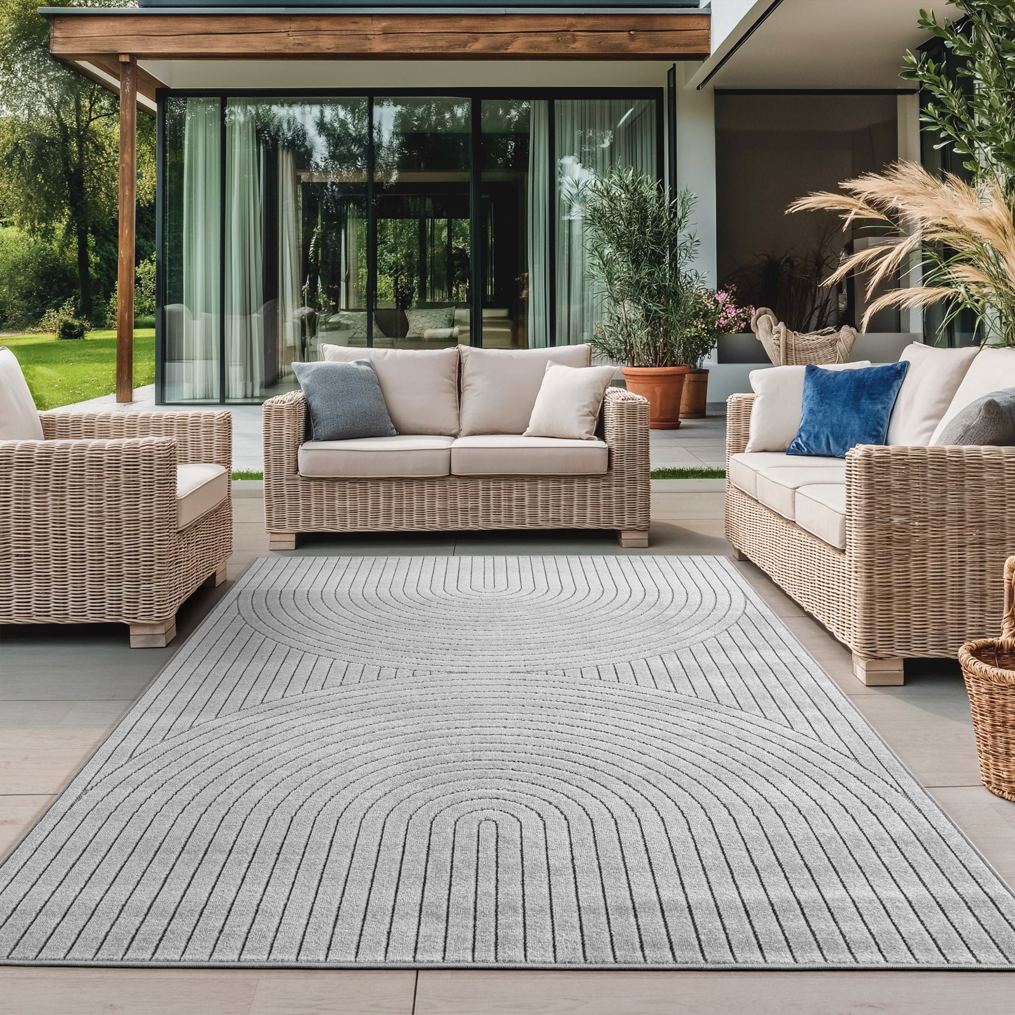 Nora 1201 grau moderner Designer Teppich