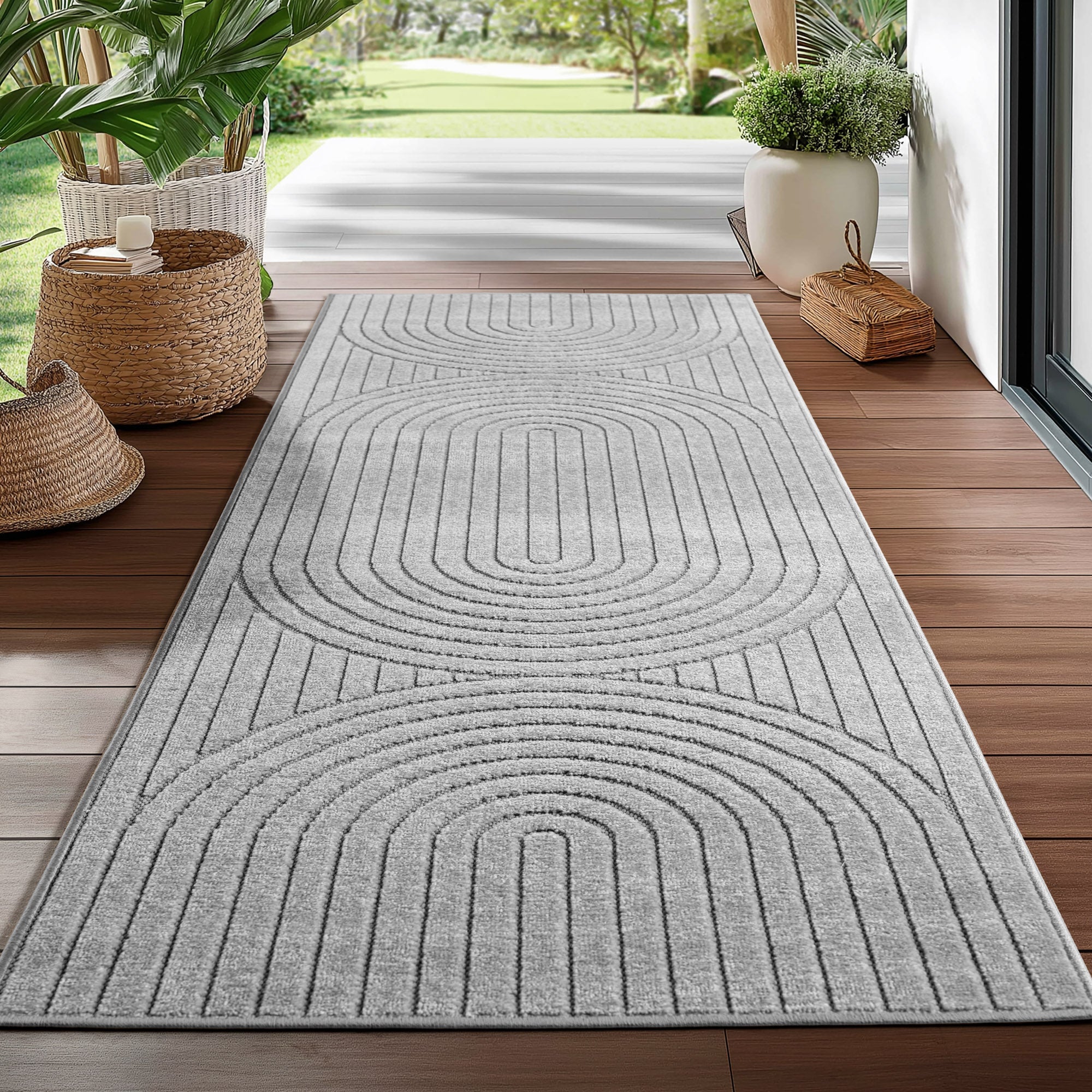Nora 1201 grau moderner Designer Teppich