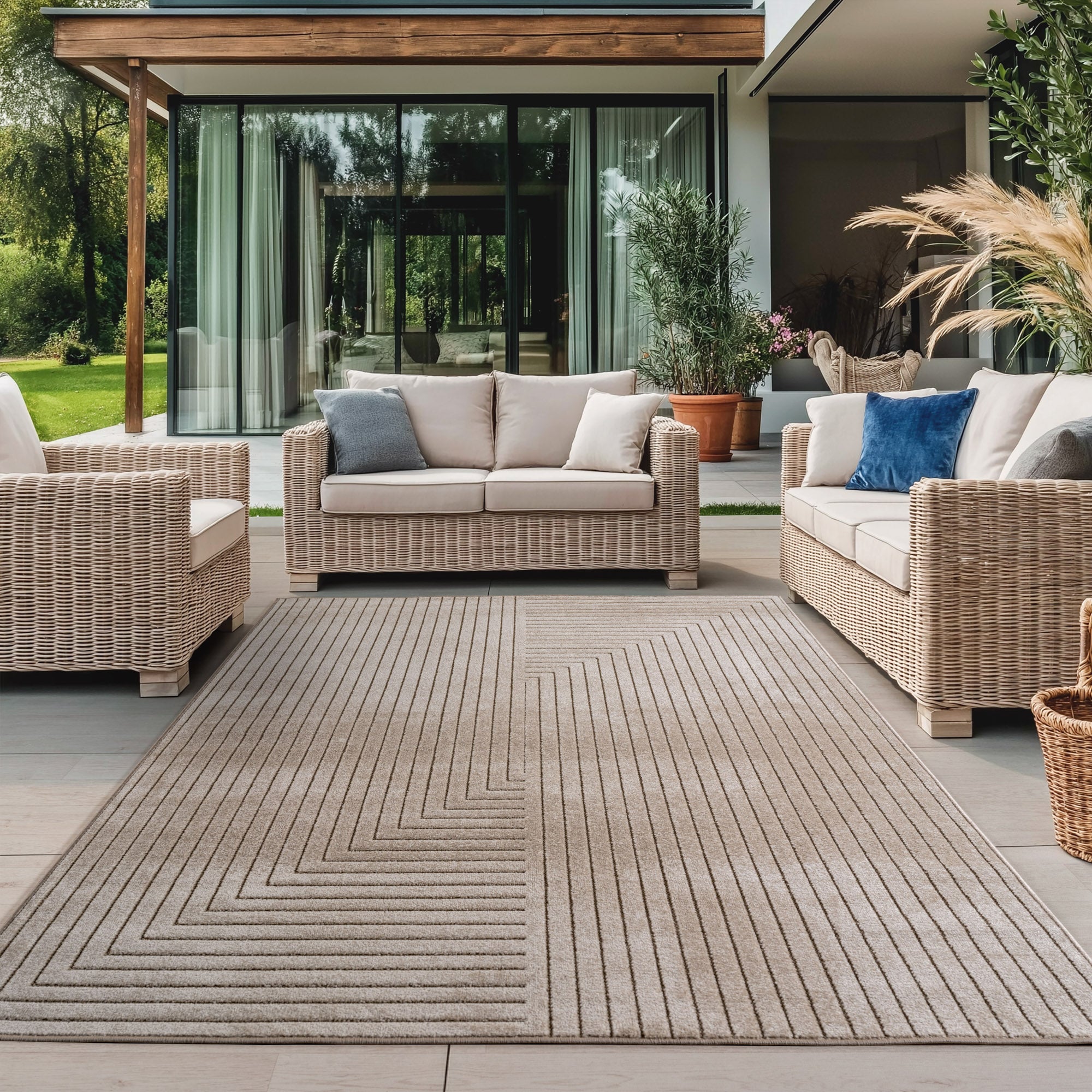 Nora 1202 beige moderner Designer Teppich