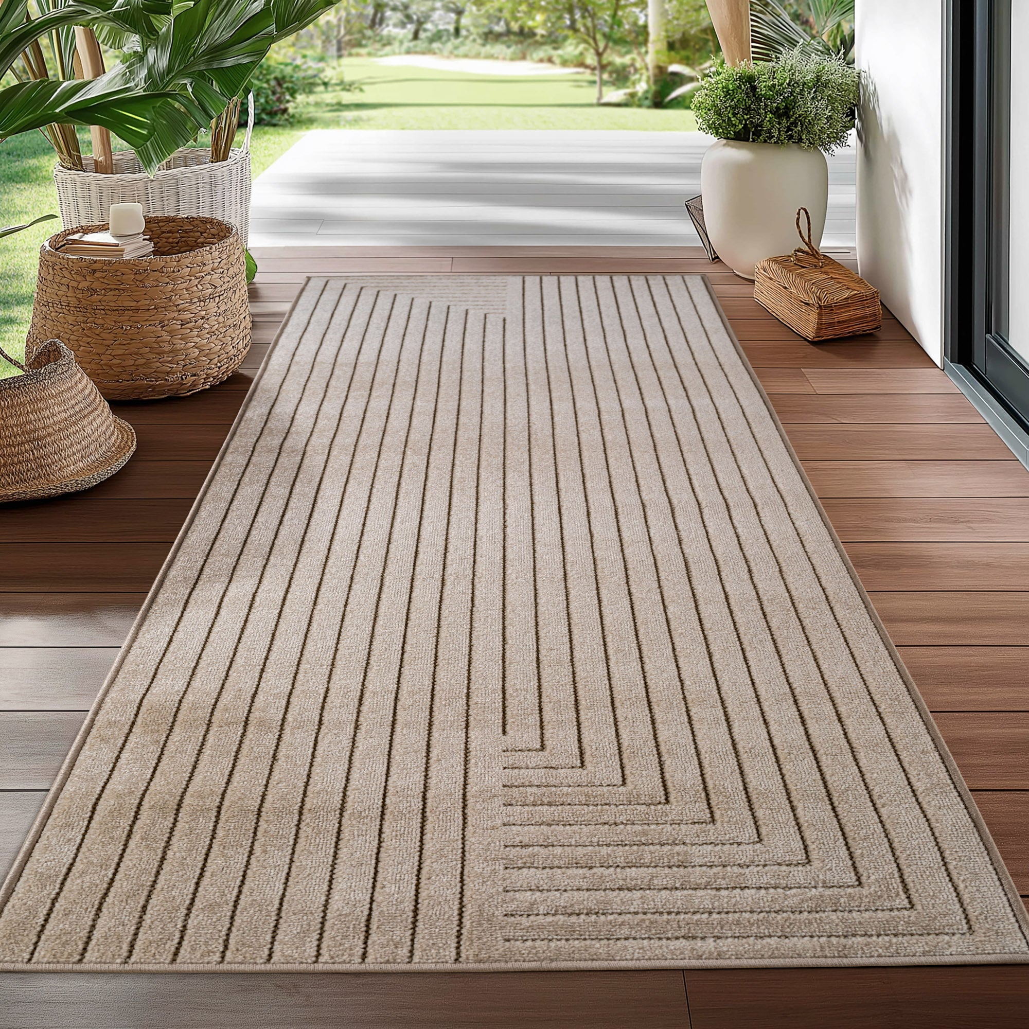Nora 1202 beige moderner Designer Teppich