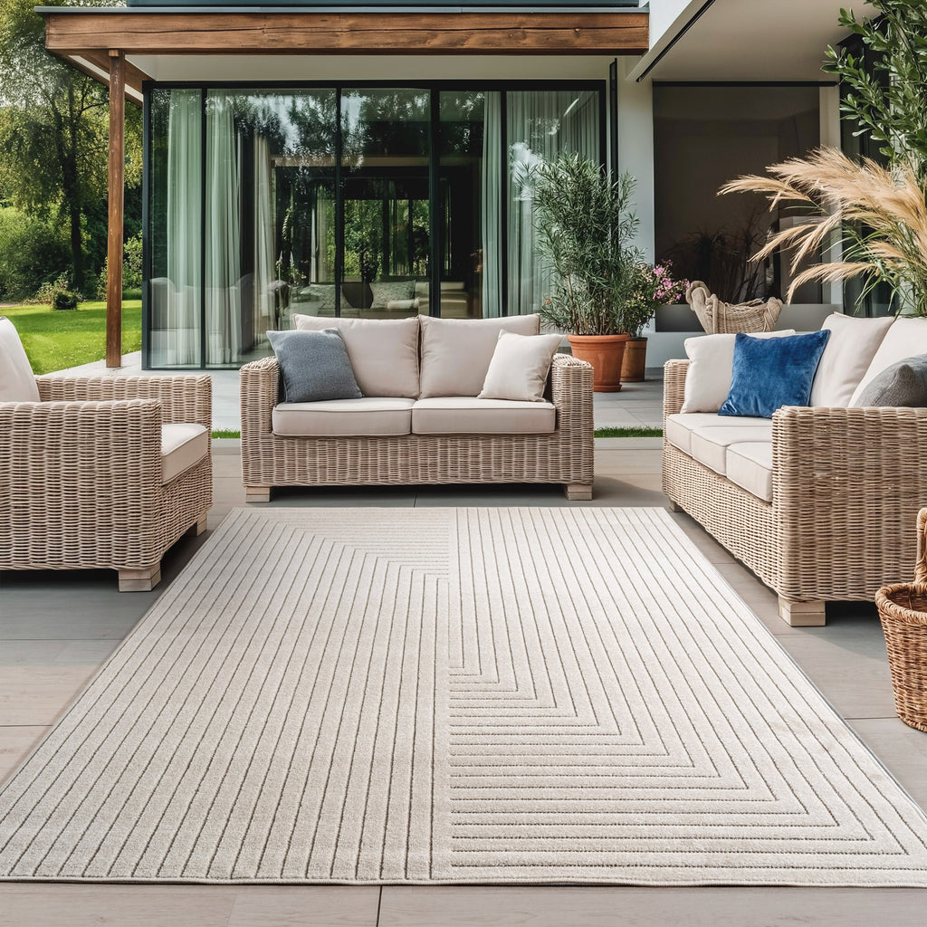 Nora 1202 creme moderner Designer Teppich