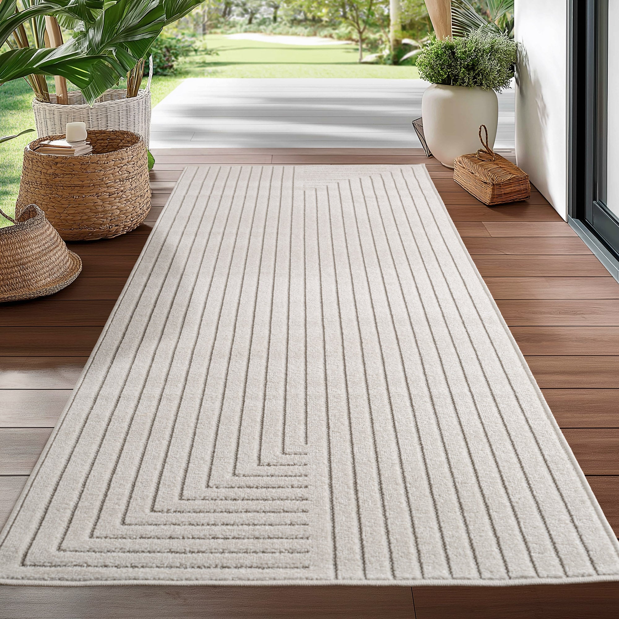 Nora 1202 creme moderner Designer Teppich