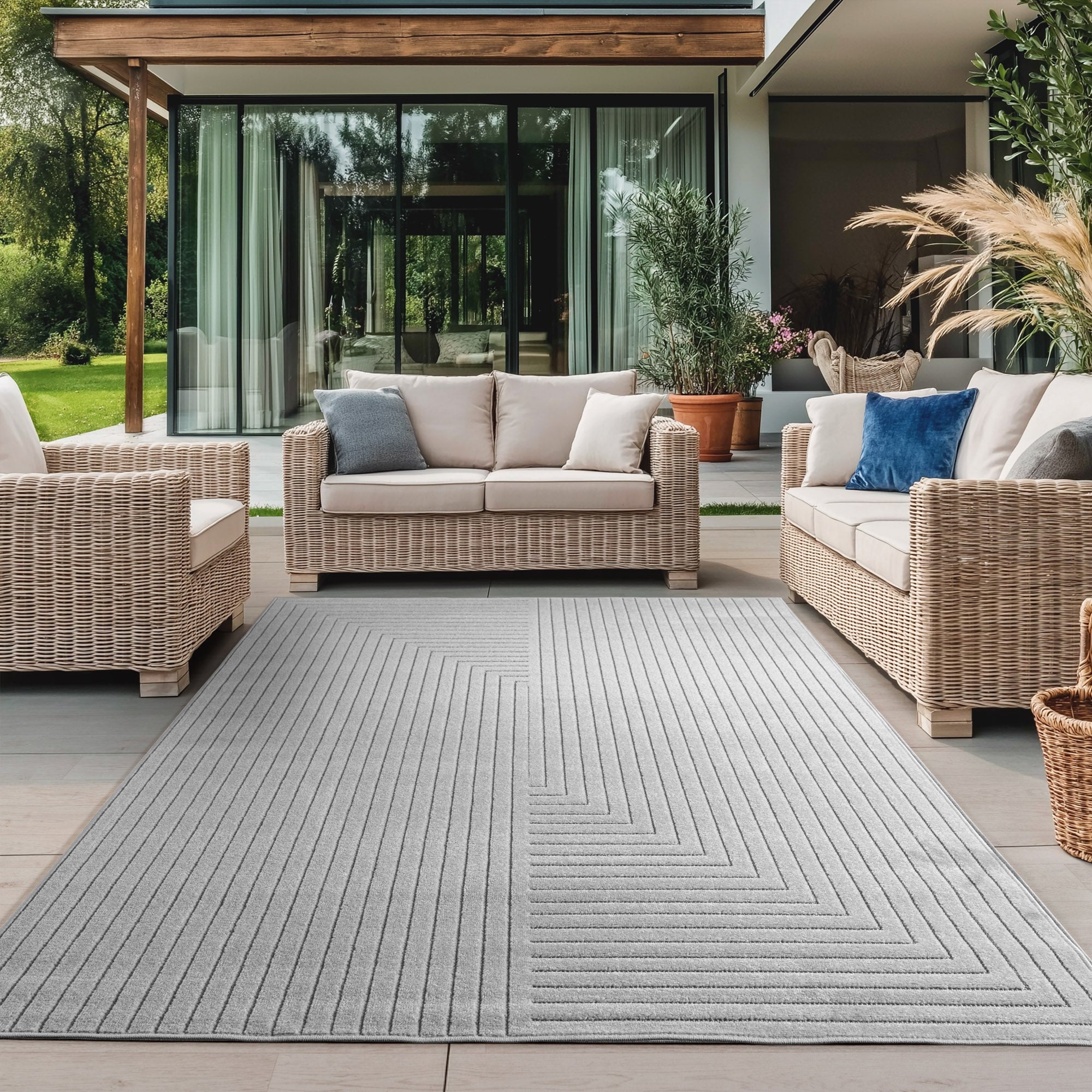 Nora 1202 grau moderner Designer Teppich