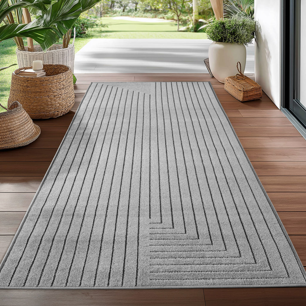 Nora 1202 grau moderner Designer Teppich