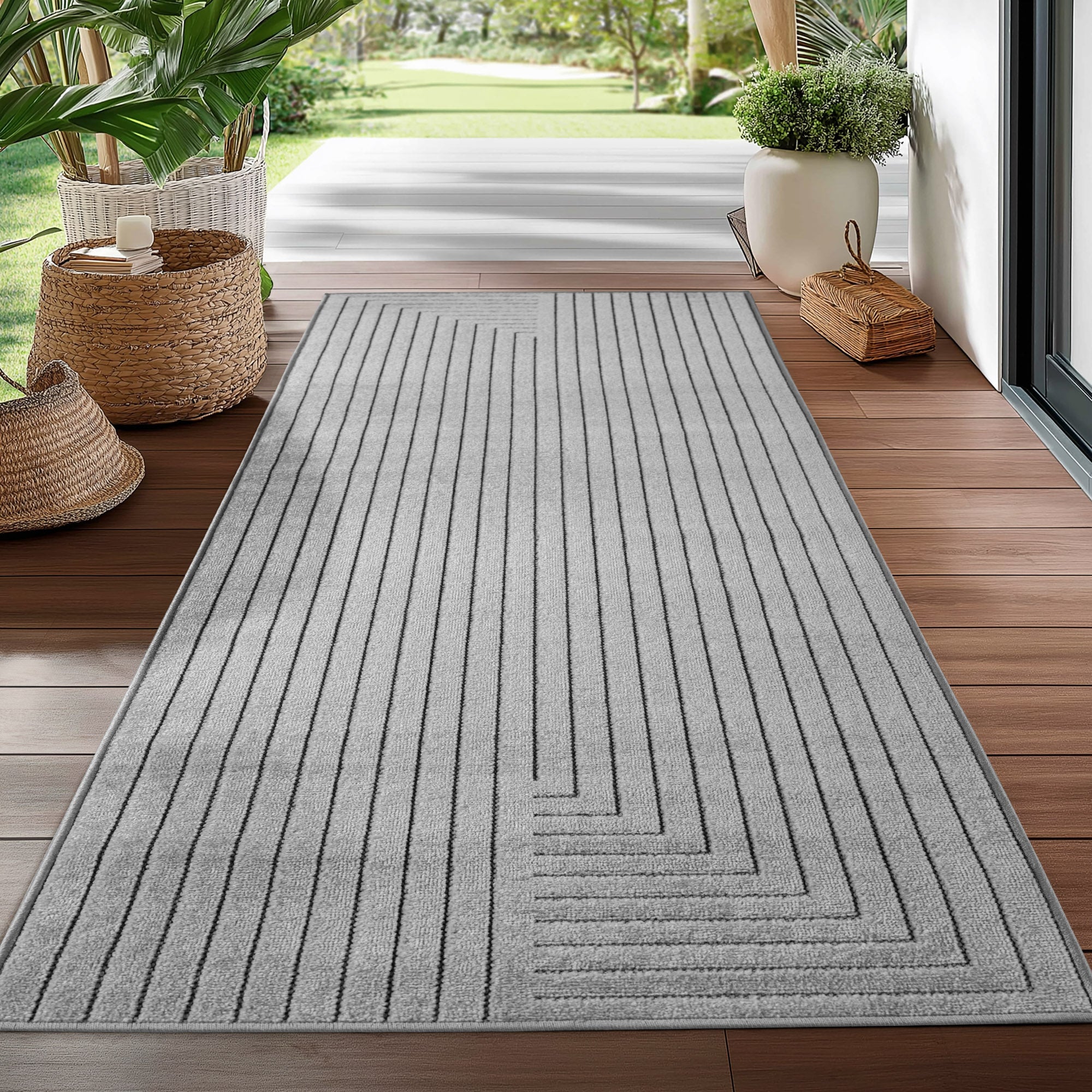 Nora 1202 grau moderner Designer Teppich