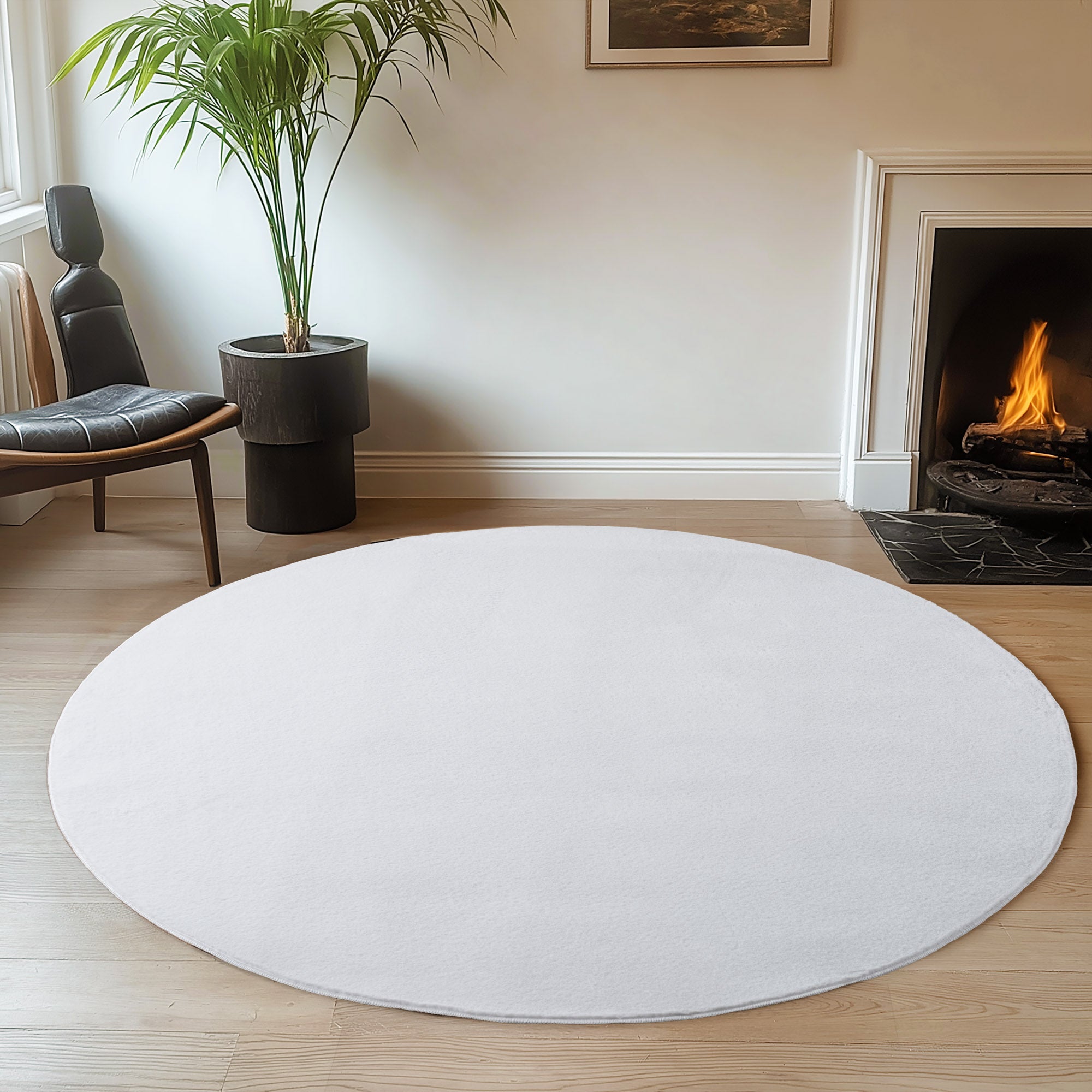 Amber 1400 weiß kuschelig & weich Plüschteppich