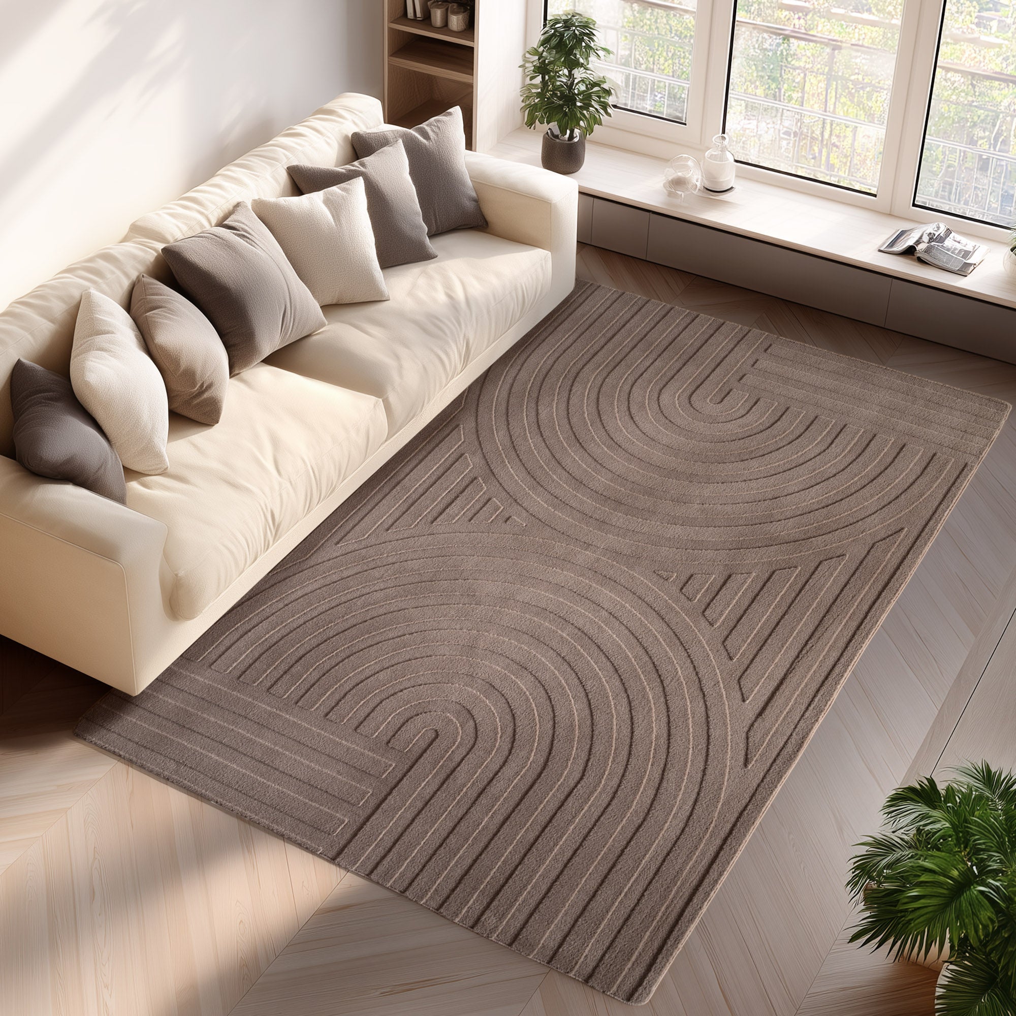 Pia 1611 beige Moderner Designer Teppich