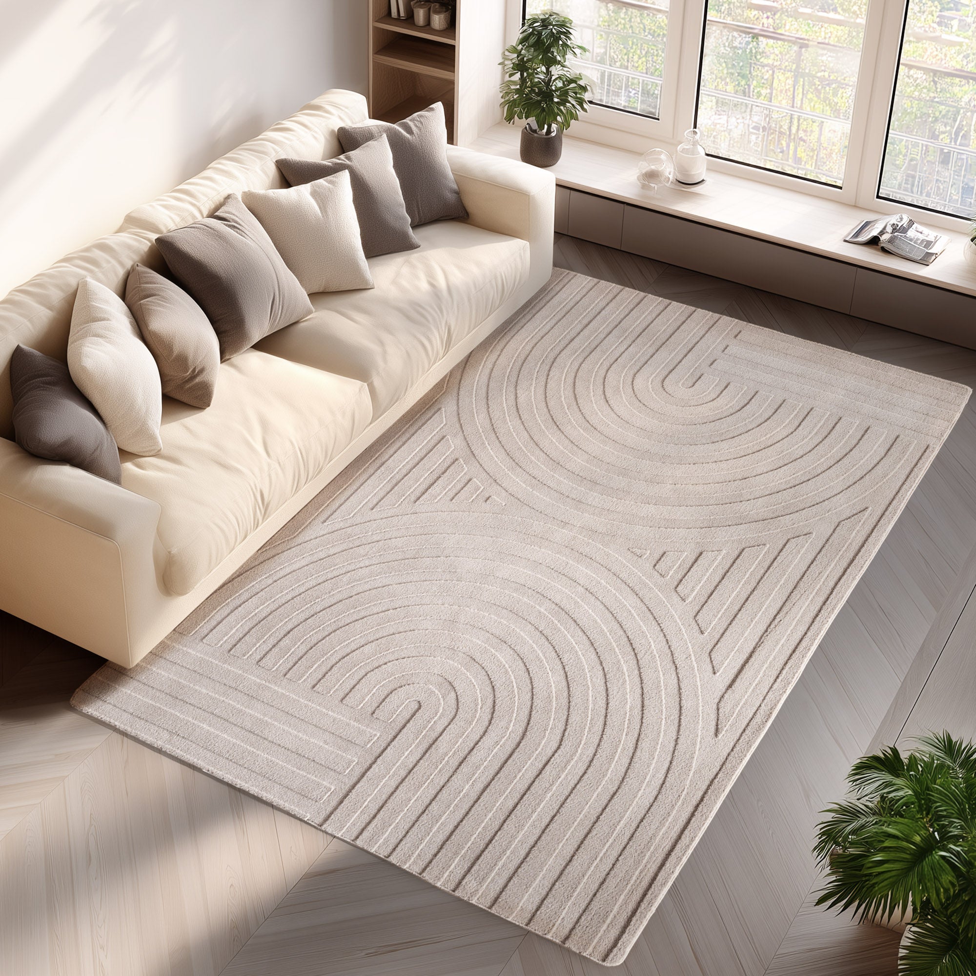 Pia 1611 creme Moderner Designer Teppich