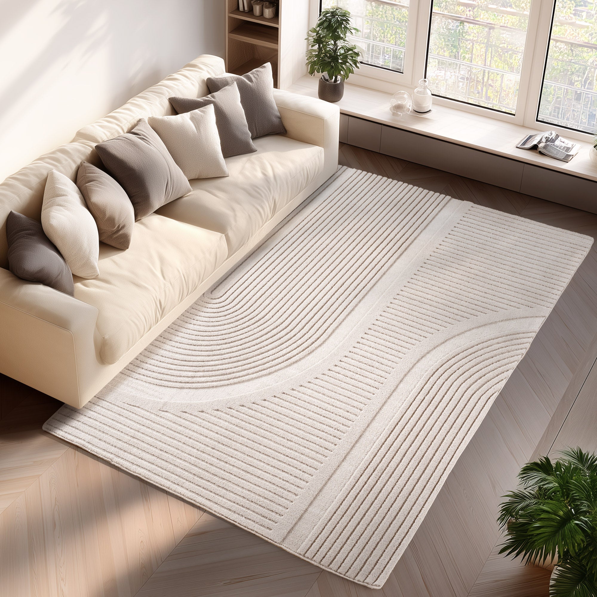 Pia 1612 creme Moderner Designer Teppich