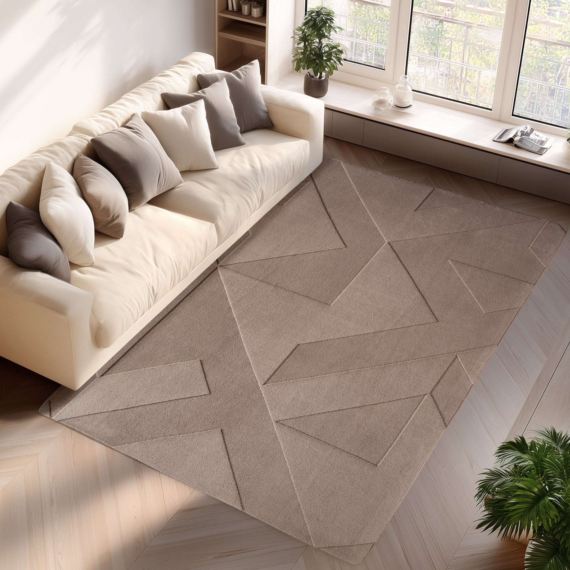 Pia 1613 beige Moderner Designer Teppich