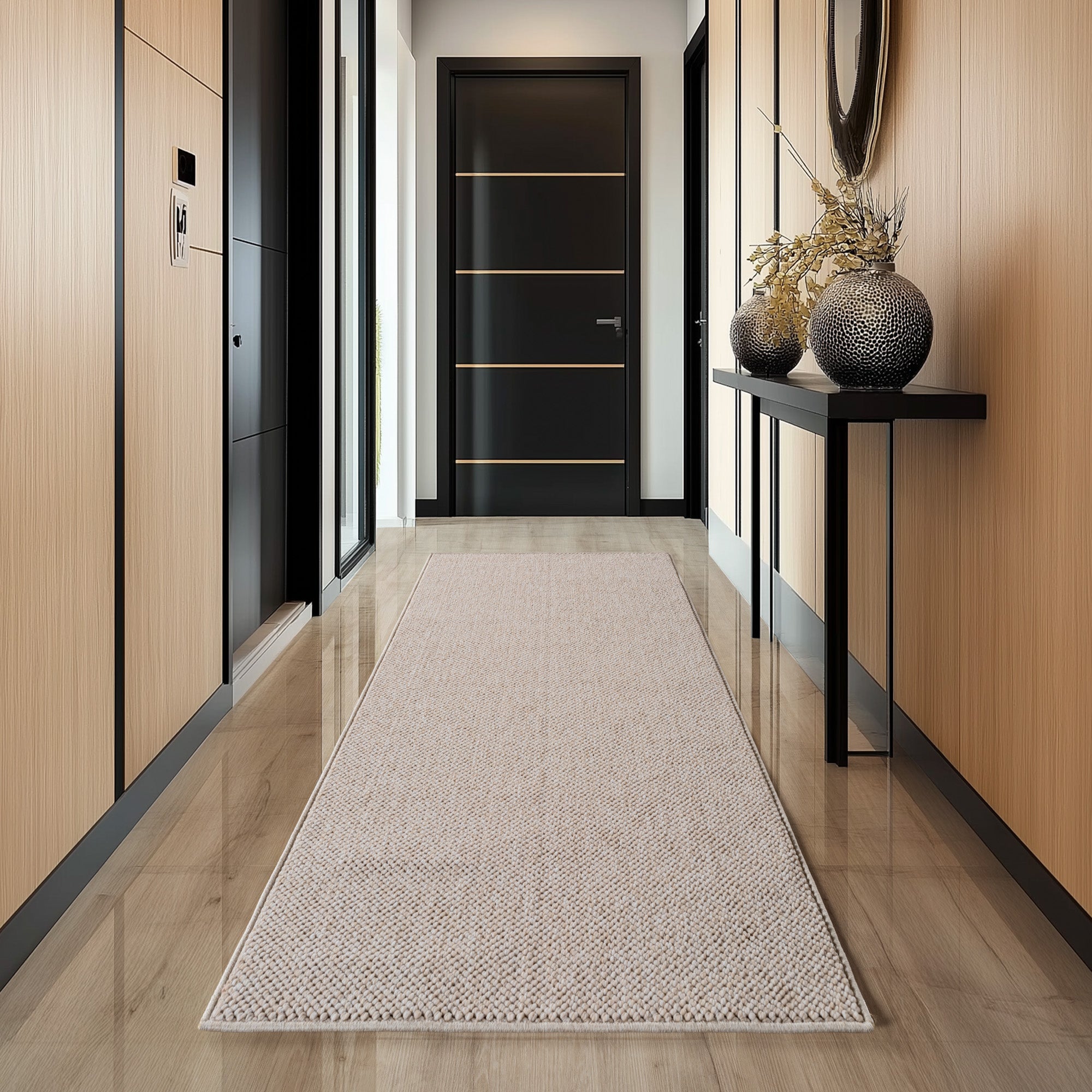 Hira 2200 beige, geflochtener weichflor Teppich, tolle Musterungen