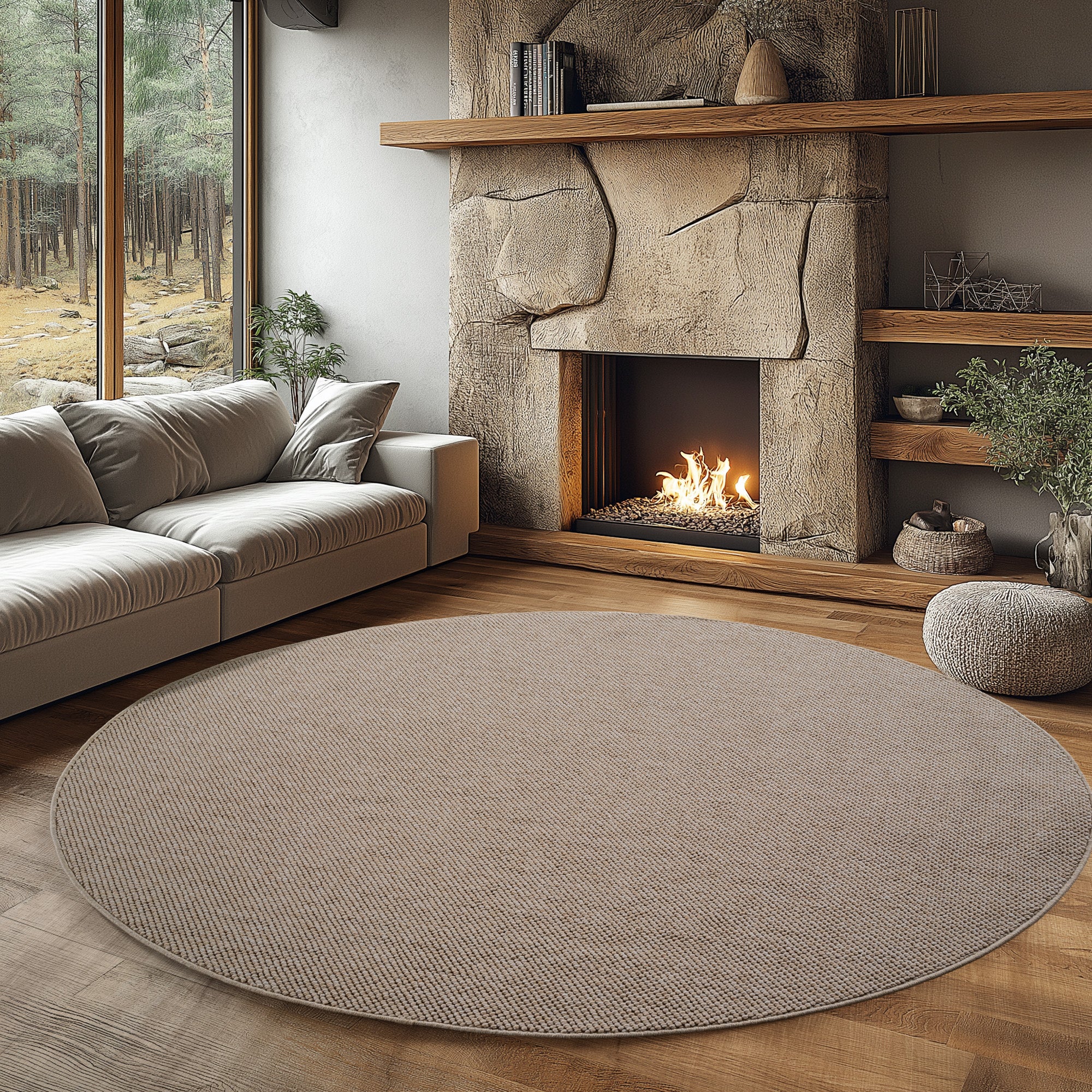 Hira 2200 beige, geflochtener weichflor Teppich, tolle Musterungen