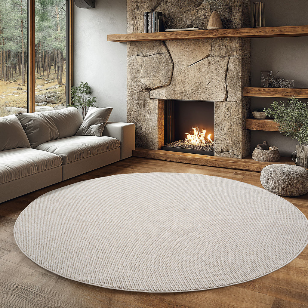 Hira 2200 creme, geflochtener weichflor Teppich, tolle Musterungen