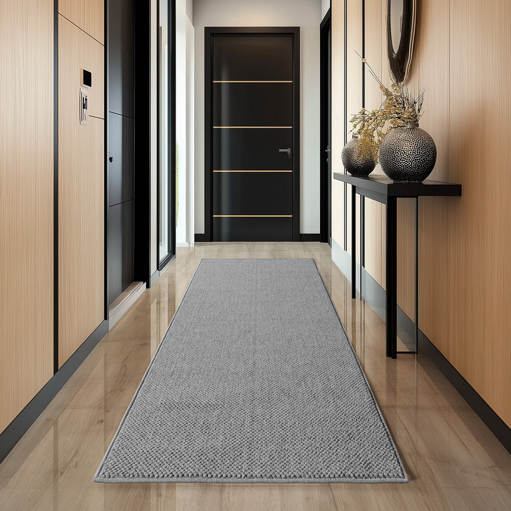 Hira 2200 grau, geflochtener weichflor Teppich, tolle Musterungen