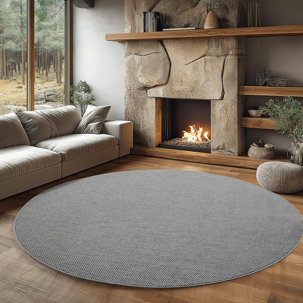 Hira 2200 grau, geflochtener weichflor Teppich, tolle Musterungen