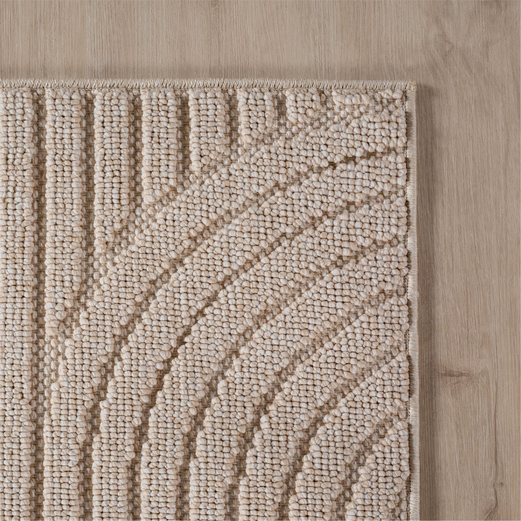 Hira 2201 beige, geflochtener weichflor Teppich, tolle Musterungen