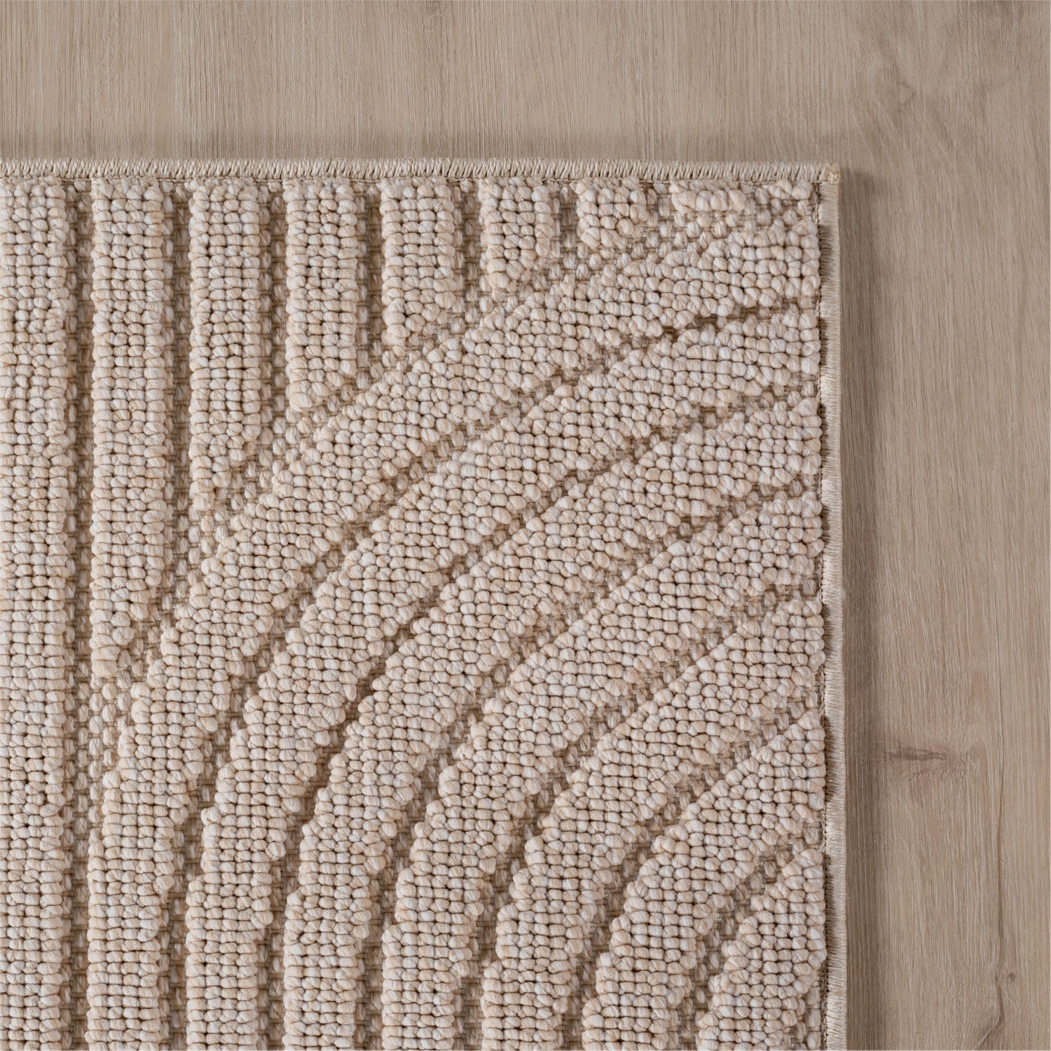 Hira 2201 beige, geflochtener weichflor Teppich, tolle Musterungen