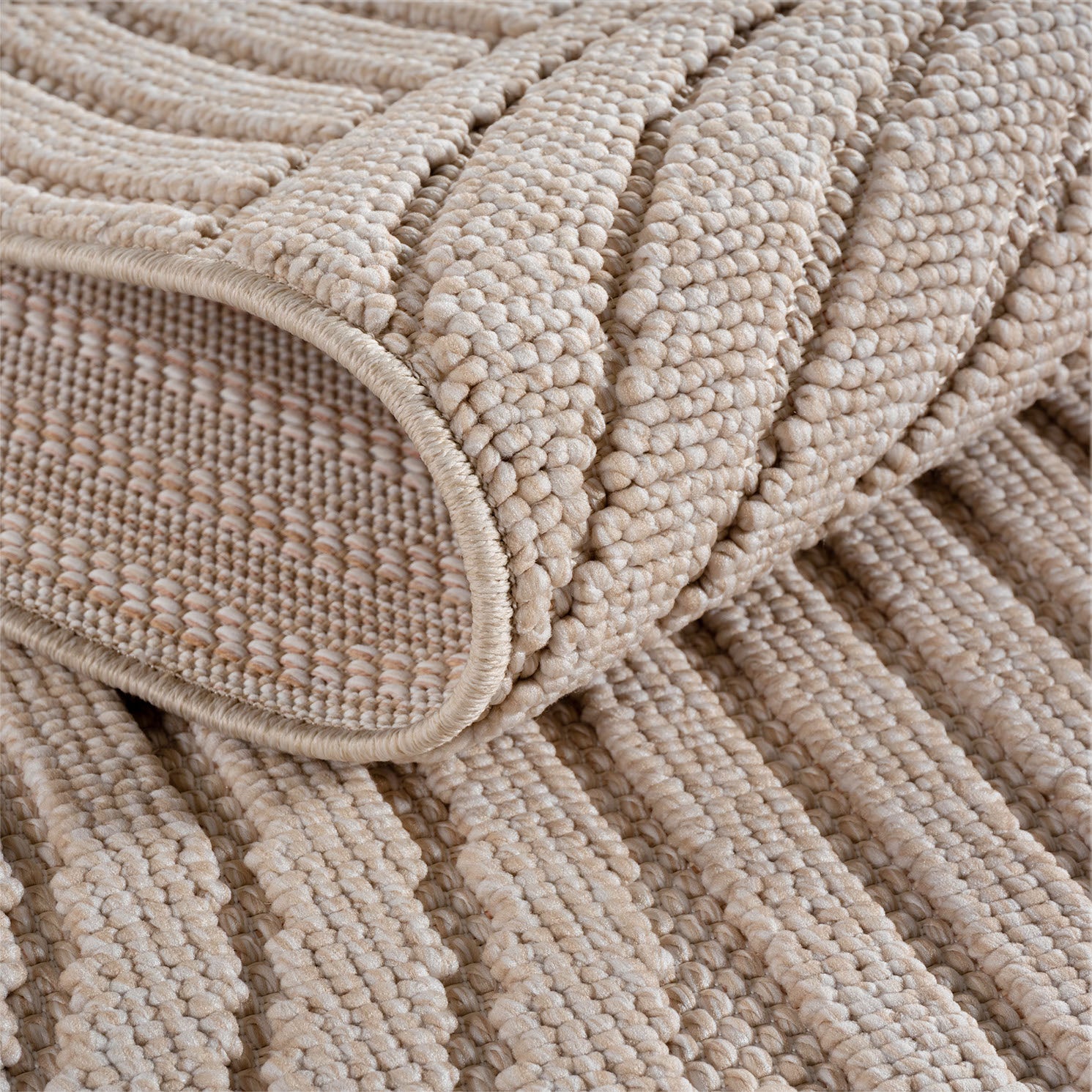 Hira 2201 beige, geflochtener weichflor Teppich, tolle Musterungen