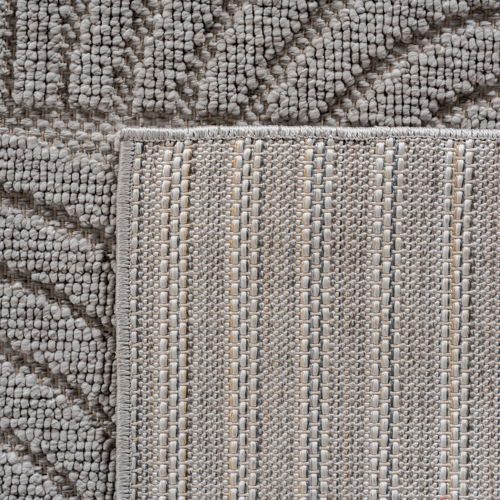 Hira 2201 grau, geflochtener weichflor Teppich, tolle Musterungen