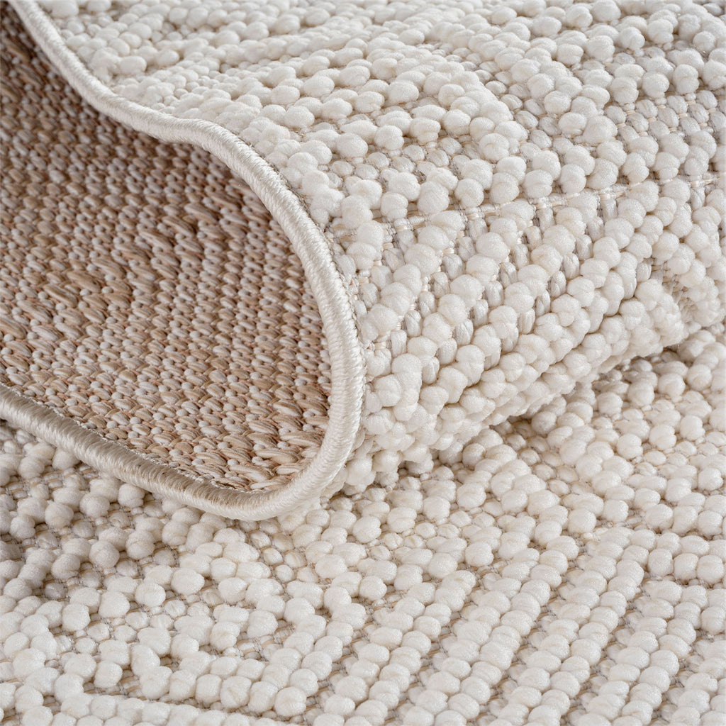 Hira 2202 creme, geflochtener weichflor Teppich, tolle Musterungen