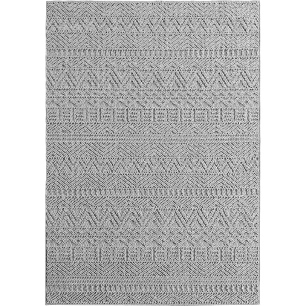 Hira 2202 grau, geflochtener weichflor Teppich, tolle Musterungen