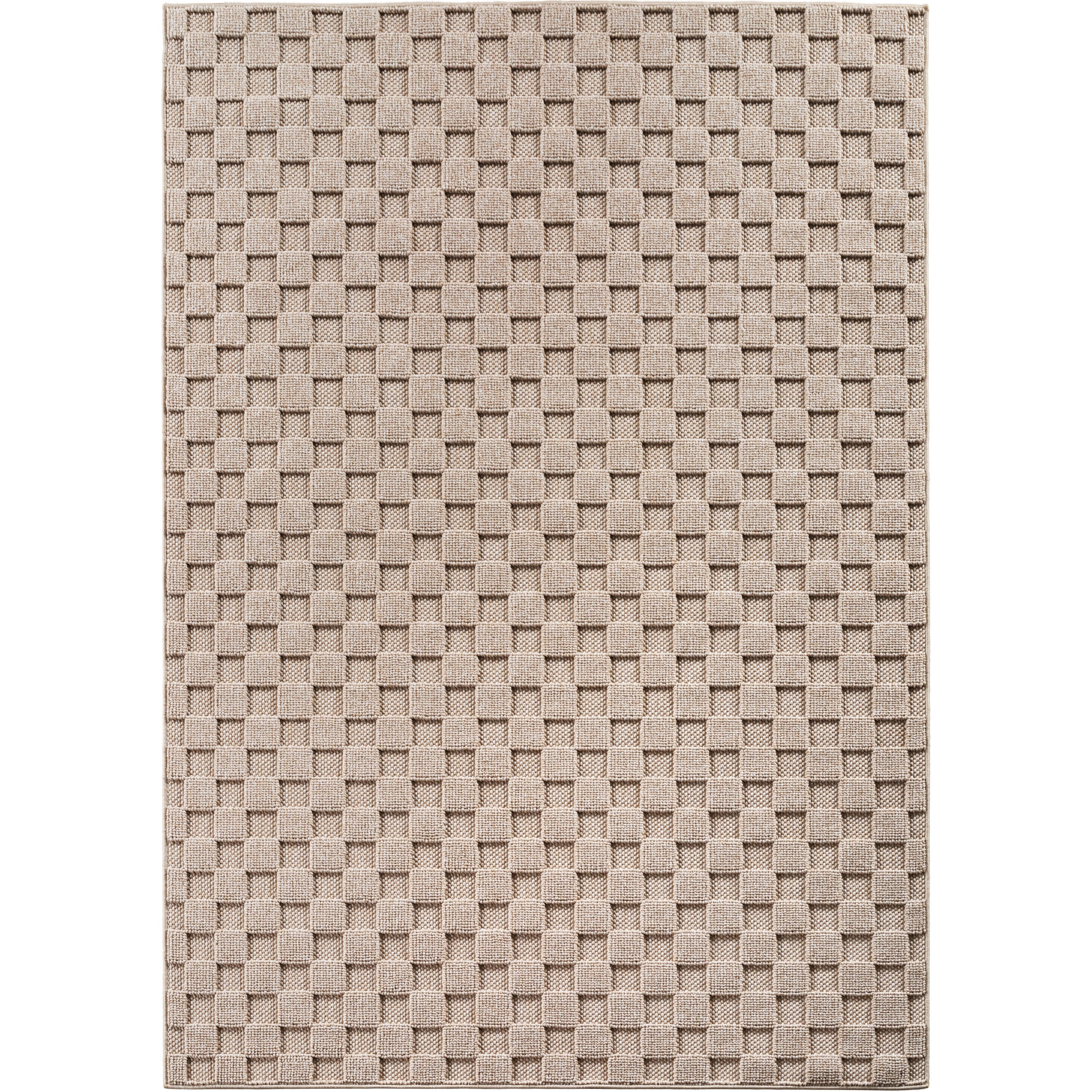 Hira 2203 beige, geflochtener weichflor Teppich, tolle Musterungen