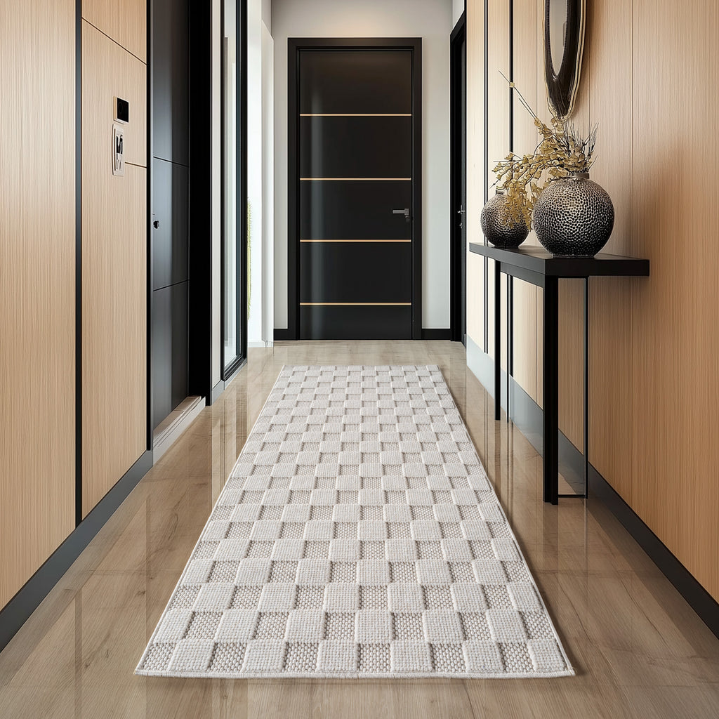 Hira 2203 creme, geflochtener weichflor Teppich, tolle Musterungen