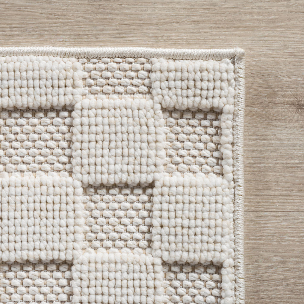 Hira 2203 creme, geflochtener weichflor Teppich, tolle Musterungen