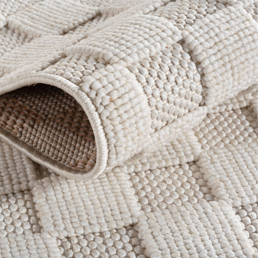 Hira 2203 creme, geflochtener weichflor Teppich, tolle Musterungen