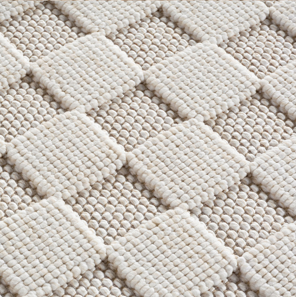 Hira 2203 creme, geflochtener weichflor Teppich, tolle Musterungen