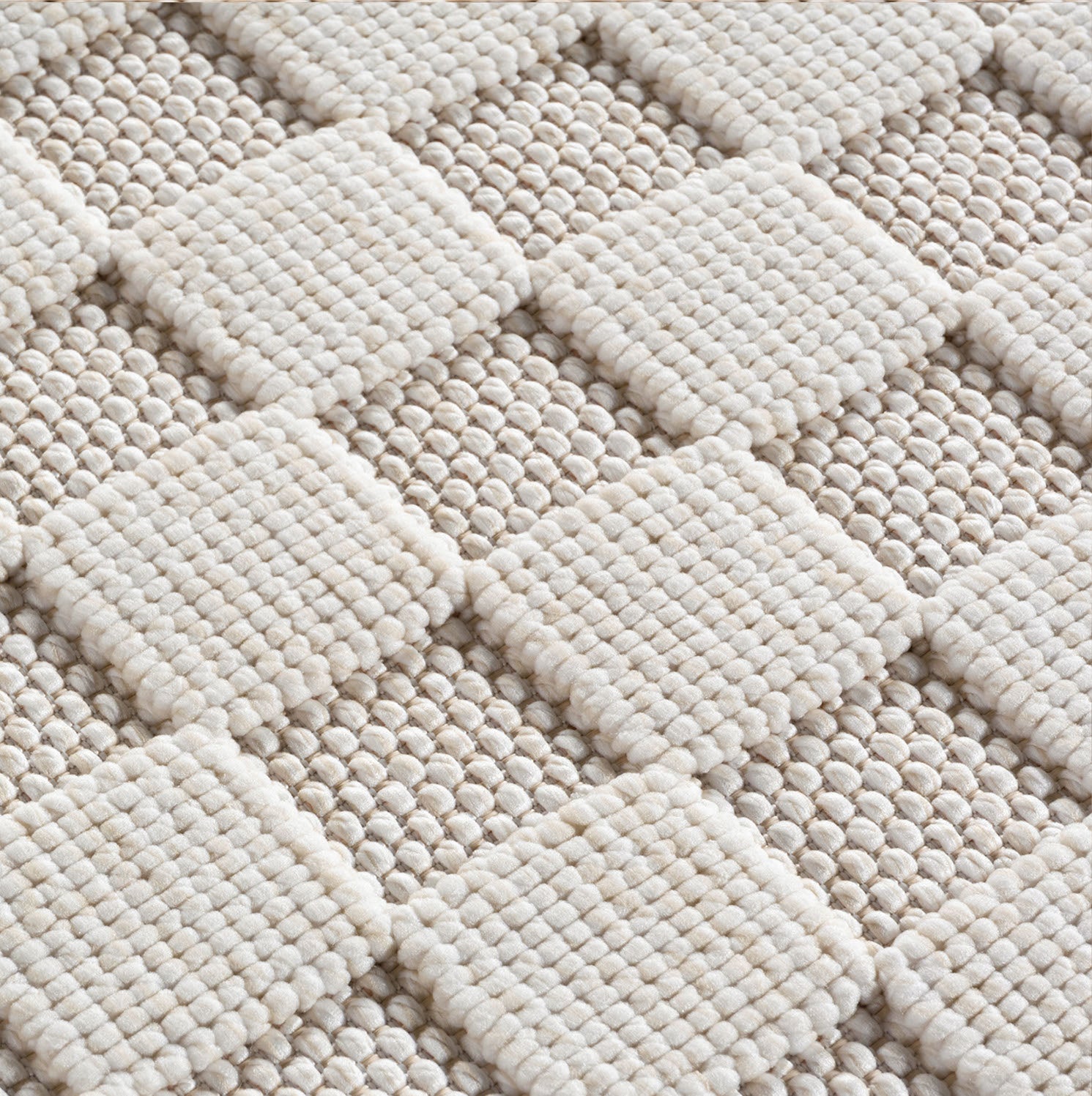 Hira 2203 creme, geflochtener weichflor Teppich, tolle Musterungen