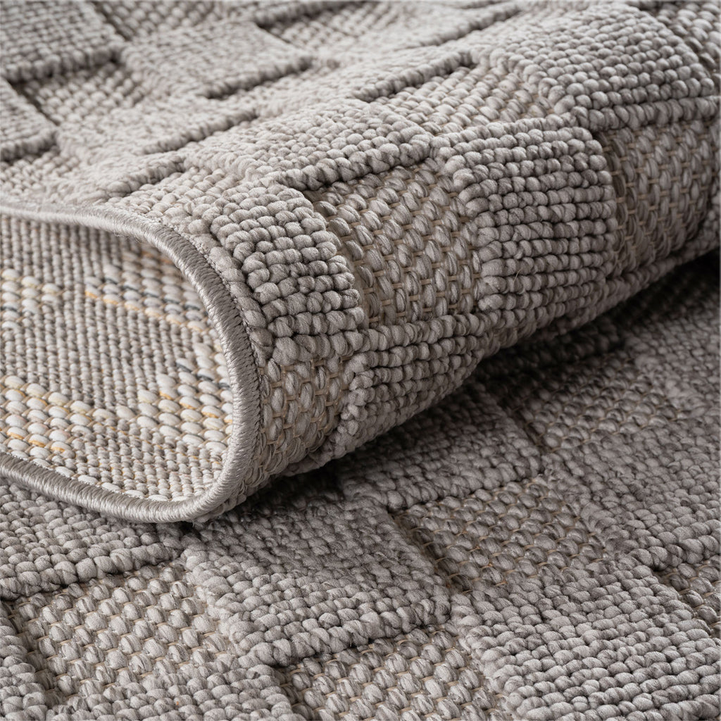Hira 2203 grau, geflochtener weichflor Teppich, tolle Musterungen