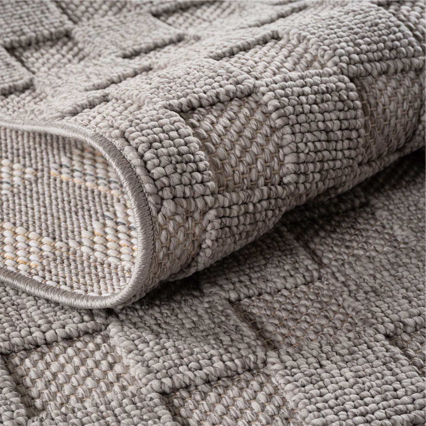 Hira 2203 grau, geflochtener weichflor Teppich, tolle Musterungen
