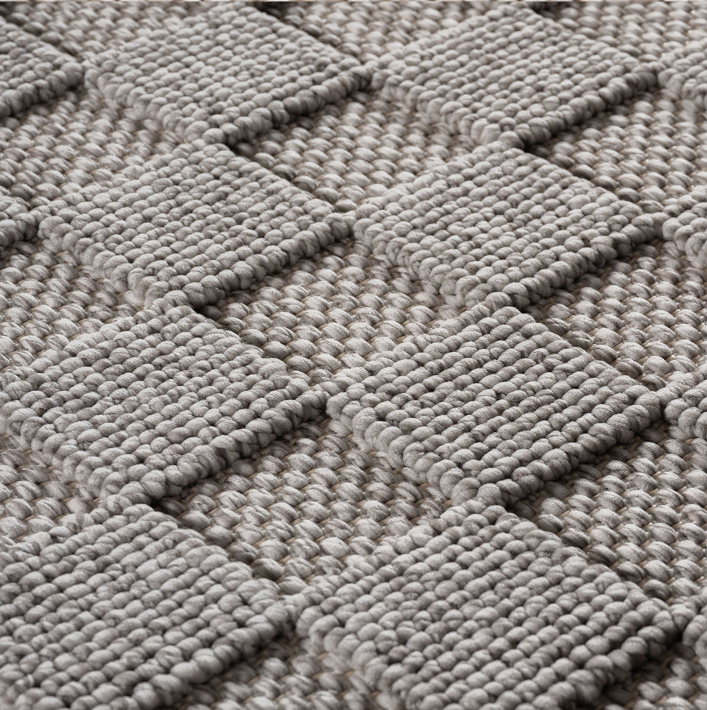Hira 2203 grau, geflochtener weichflor Teppich, tolle Musterungen