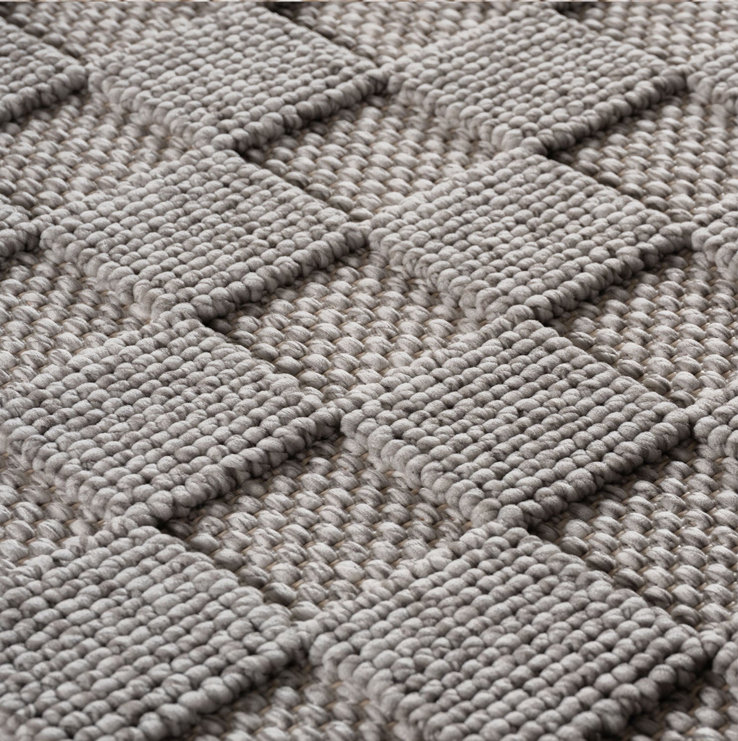 Hira 2203 grau, geflochtener weichflor Teppich, tolle Musterungen