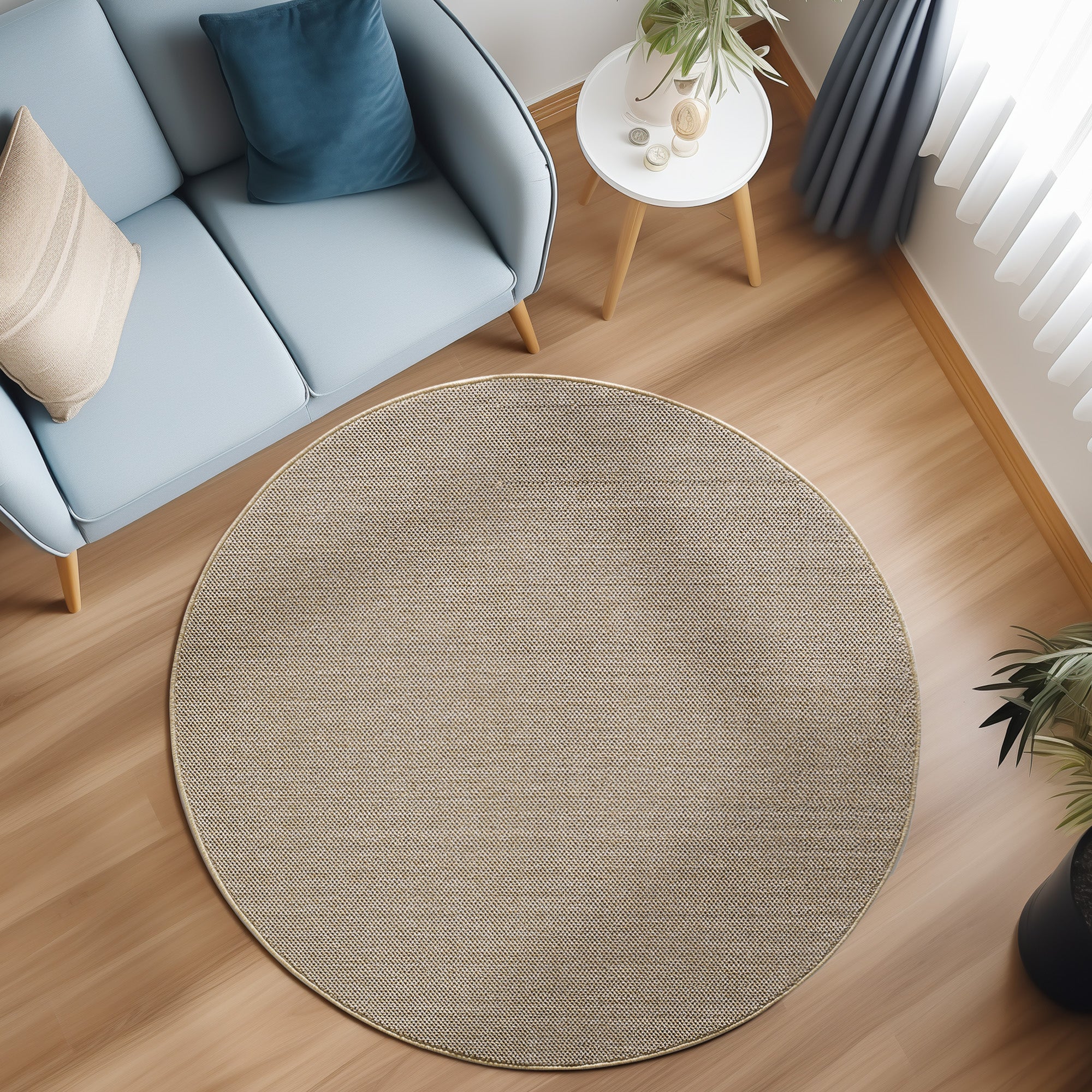 Lena 4300 beige geflochtener Weichflor Teppich