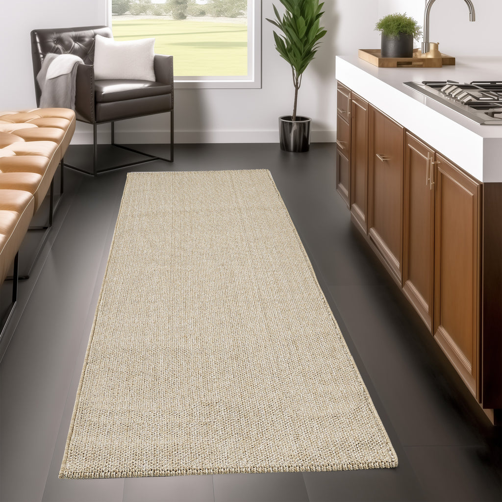 Lena 4300 beige geflochtener Weichflor Teppich