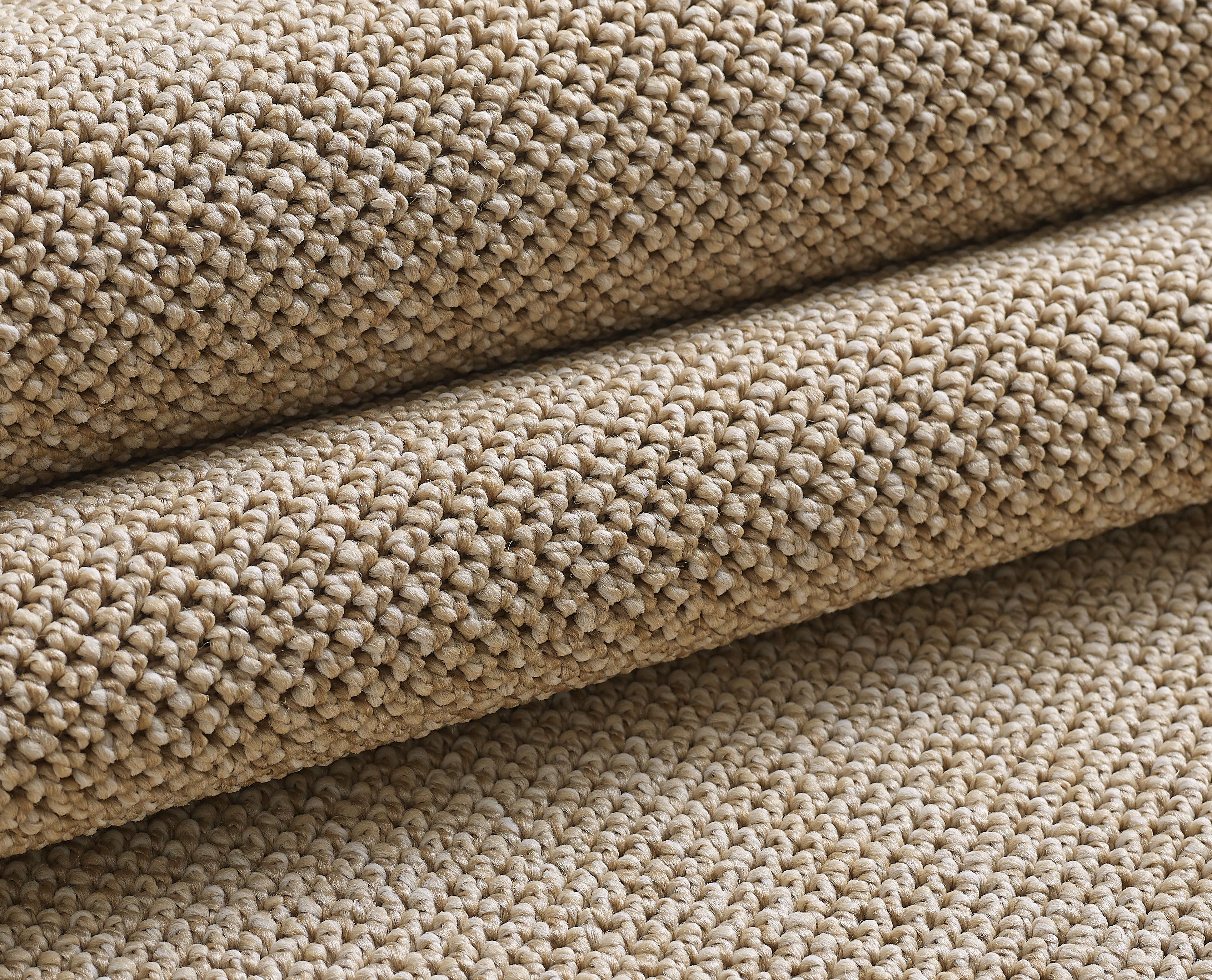 Lena 4300 beige geflochtener Weichflor Teppich