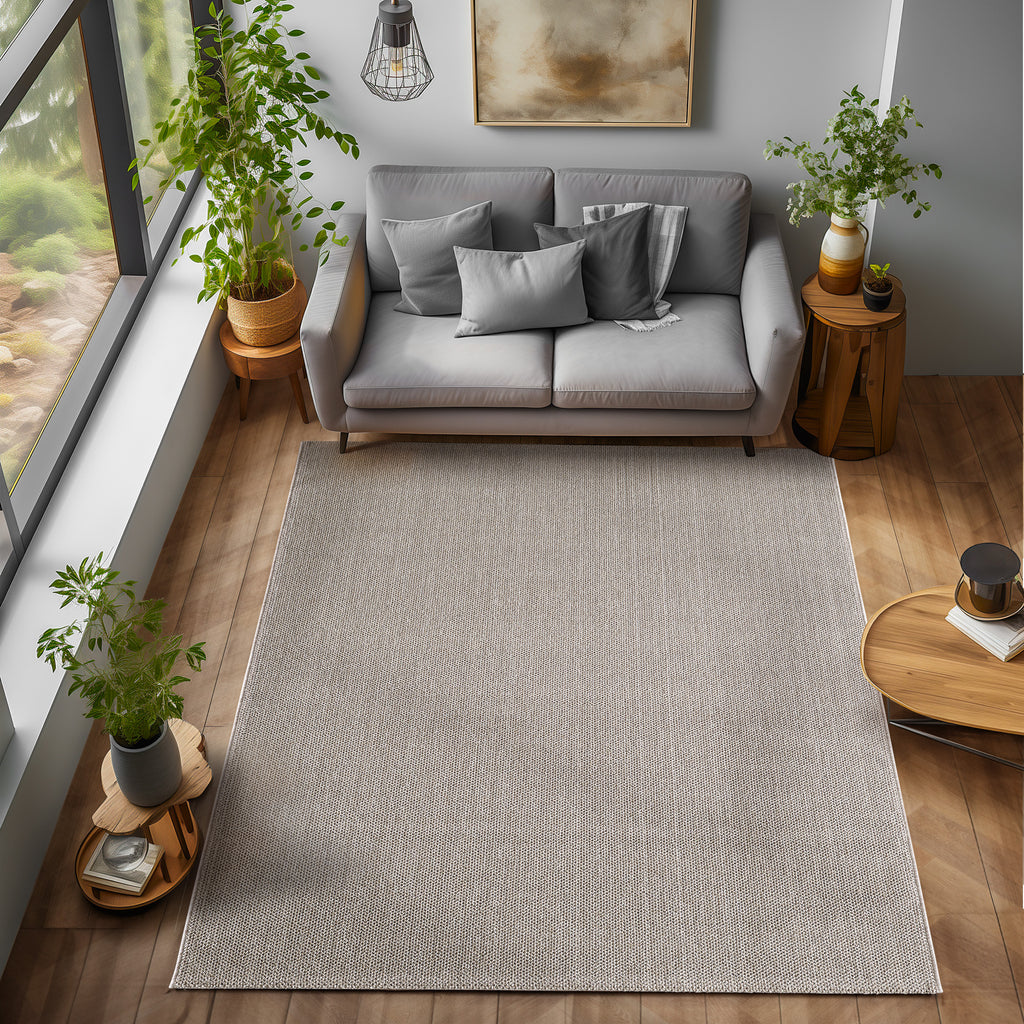 Lena 4300 braun geflochtener Weichflor Teppich