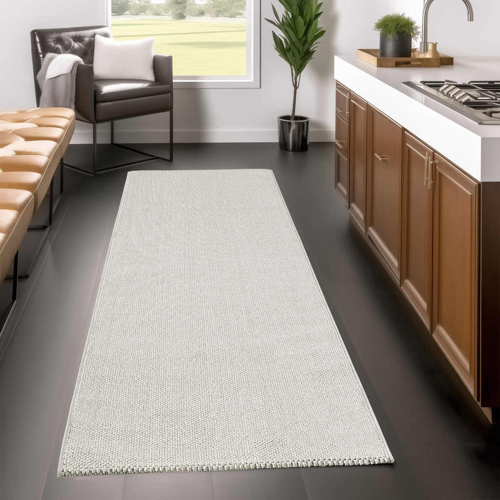 Lena 4300 creme geflochtener Weichflor Teppich
