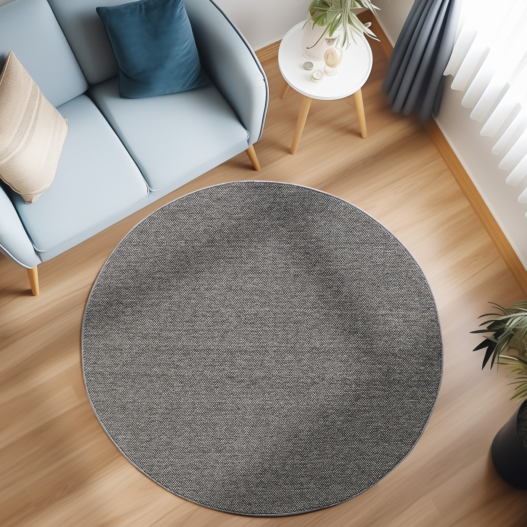 Lena 4300 grau geflochtener Weichflor Teppich