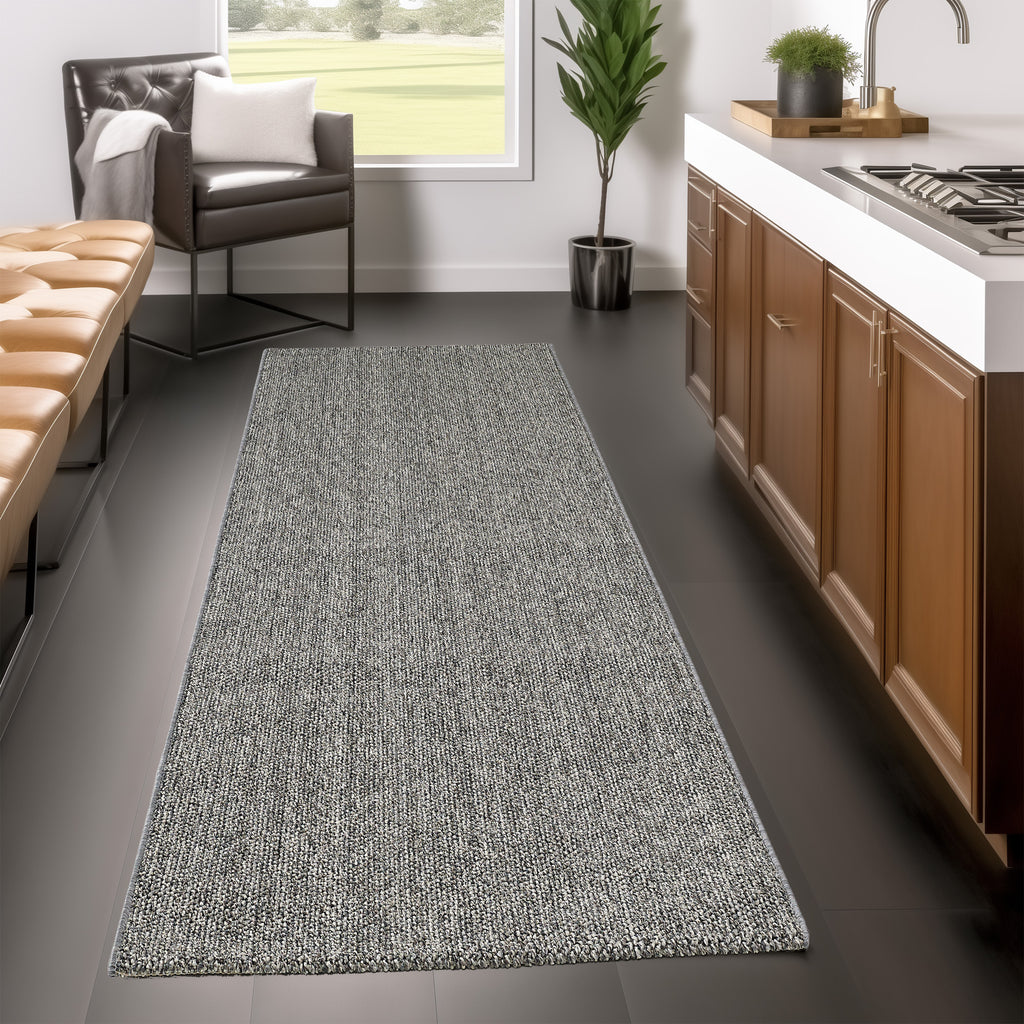 Lena 4300 grau geflochtener Weichflor Teppich