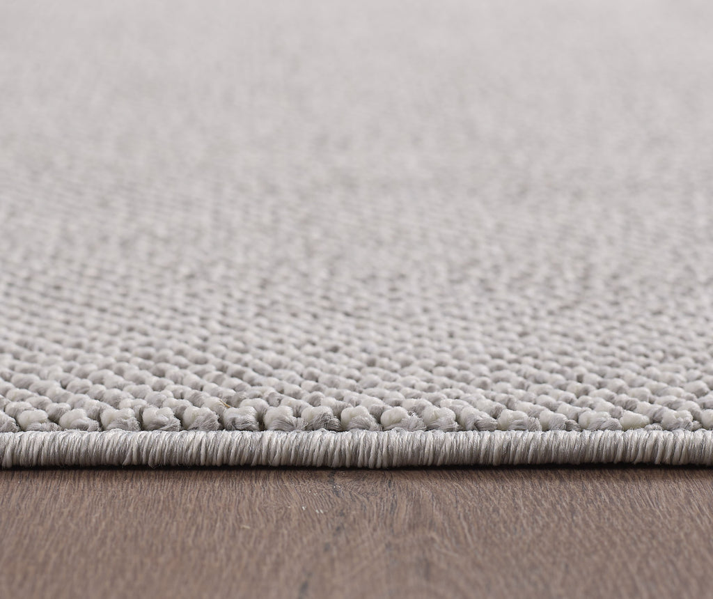 Lena 4300 hellgrau geflochtener Weichflor Teppich